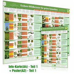 Cover [2er Set] Essbare Wildkräuter für Grüne Smoothies Teil 1 Wissenskarte (A4) & Wandposter (A2), m. 1 Karte, m. 1 Beilage
