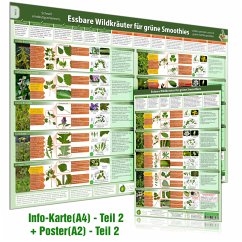 Cover [2er Set] Essbare Wildkräuter für Grüne Smoothies Teil 2 - Erkennungskarte (A4) & Wandposter (A2), m. 1 Karte, m. 1 Beilage