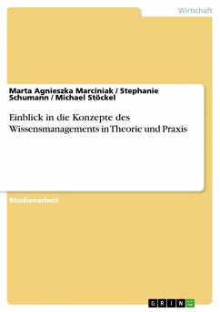 Einblick in die Konzepte des Wissensmanagements in Theorie und Praxis - Marciniak, Marta Agnieszka;Stöckel, Michael;Schumann, Stephanie