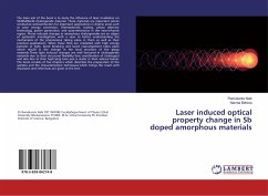 Laser induced optical property change in Sb doped amorphous materials