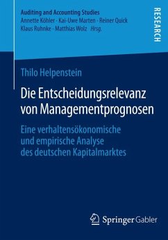 Die Entscheidungsrelevanz von Managementprognosen (eBook, PDF) - Helpenstein, Thilo