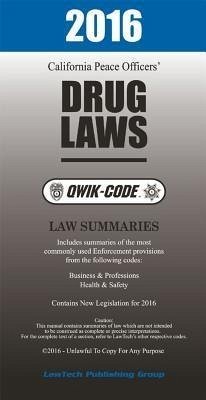 Cover 2016 California Drug Laws QWIK-CODE (eBook, ePUB)