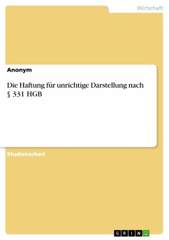 Die Haftung für unrichtige Darstellung nach § 331 HGB (eBook, PDF)