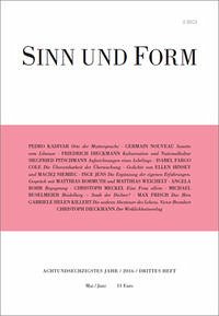 Sinn und Form 3/2016