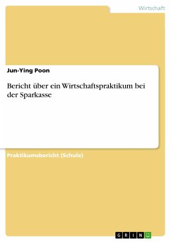 Bericht über ein Wirtschaftspraktikum bei der Sparkasse (eBook, PDF)