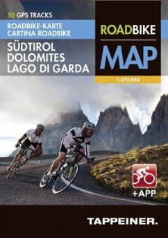 Cover Roadbike Karte Südtirol Dolomites Lago di Garda mit 50 GPS Tracks + App