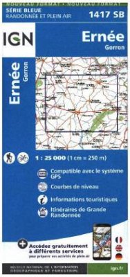 Cover IGN Karte, Serie Bleue Ernée Gorron