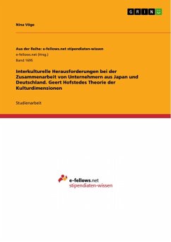 Interkulturelle Herausforderungen bei der Zusammenarbeit von Unternehmern aus Japan und Deutschland. Geert Hofstedes Theorie der Kulturdimensionen (eBook, PDF)