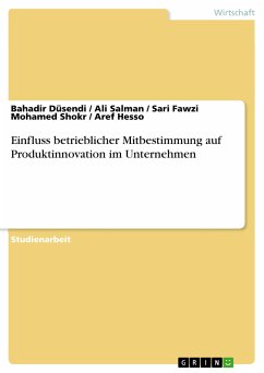 Einfluss betrieblicher Mitbestimmung auf Produktinnovation im Unternehmen (eBook, PDF) - Düsendi, Bahadir; Salman, Ali; Shokr, Sari Fawzi Mohamed; Hesso, Aref