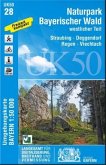 Topographische Karte Bayern Naturpark Bayrischer Wald, westlicher Teil Topographische Karte Bayern Naturpark Bayrischer Wald, westlicher Teil