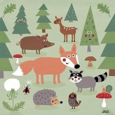Mein buntes Kinderzimmerbild - Trubel im Wald