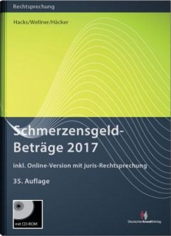 Schmerzensgeld-Beträge 2017, m. CD-ROM - Hacks, Susanne; Wellner, Wolfgang; Häcker, Frank