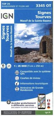 IGN Karte, Carte de randonnée (et plein air) Signes - Tourves - Massif de la Sainte-Baume