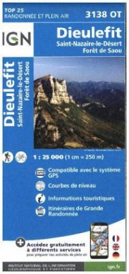 IGN Karte, Carte de randonnée (et plein air) Dieulefit St Nazaaire -le-Désert - Foret de Saou