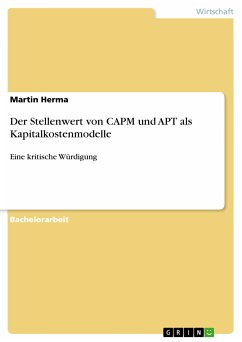 Der Stellenwert von CAPM und APT als Kapitalkostenmodelle (eBook, PDF)