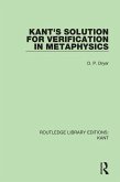 Kant's Solution for Verification in Metaphysics (eBook, PDF)