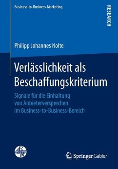 Verlässlichkeit als Beschaffungskriterium - Nolte, Philipp Johannes