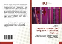 Propriétés de surfactants ioniques et solubilisation du phénol - Abram, Tayeb;Chfaira, Rachid