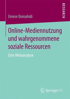 Online-Mediennutzung und wahrgenommene soziale Ressourcen - Domahidi, Emese