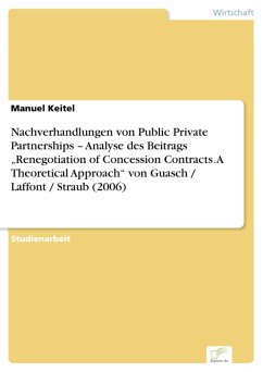 Cover Nachverhandlungen von Public Private Partnerships - Analyse des Beitrags 