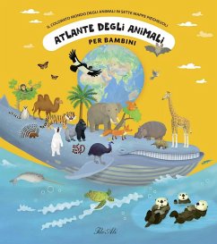 Cover Atlante degli animali per bambini. Il colorato mondo degli animali in sette mappe pieghevoli