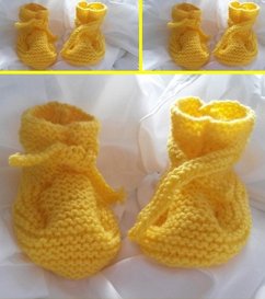 Cover Strickanleitung Babyschuhe Gelb- ohne Nadelspiel (eBook, ePUB)