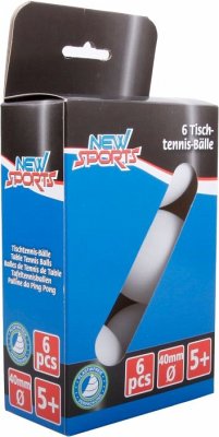 New Sports Tischtennis Bälle, 6 Stück