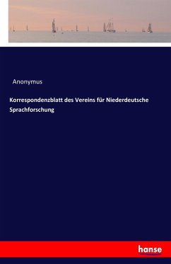 Korrespondenzblatt des Vereins für Niederdeutsche Sprachforschung - Anonym