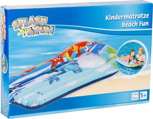 Splash & Fun Kindermatratze Beach Fun mit Sichtfenster 110 x 60 cm Luftmatratzen 