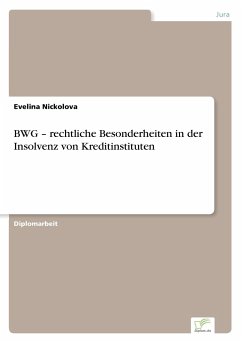 BWG ¿ rechtliche Besonderheiten in der Insolvenz von Kreditinstituten - Nickolova, Evelina