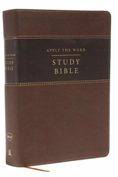 NKJV, Apply the Word Study Bible, Large Print, Imitation Leather, Brown, Indexed, Red Letter Edition - Thomas Nelson