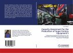 Capacity Assessment for the Production of Sugar Factory Equipment¿s