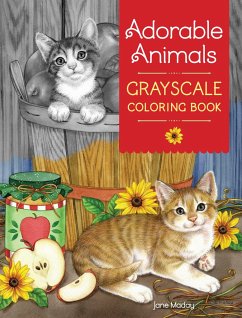 Adorable Animals Grayscale Coloring Book - Maday, Jane