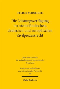 Die Leistungsverfügung im niederländischen, deutschen und europäischen Zivilprozessrecht (eBook, PDF) - Schneider, Félicie