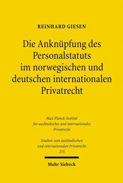 Die Anknüpfung des Personalstatuts im norwegischen und deutschen internationalen Privatrecht (eBook, PDF) - Giesen, Reinhard