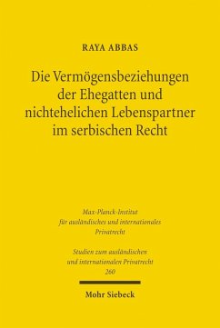 Die Vermögensbeziehungen der Ehegatten und nichtehelichen Lebenspartner im serbischen Recht (eBook, PDF) - Abbas, Raya