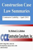 Construction Case Law Summaries: Contractor Liability - April 2011 (eBook, ePUB)