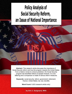 Policy Analysis of Social Security Reform, an Issue of National Importance (eBook, ePUB) - Guignard, Eric J.