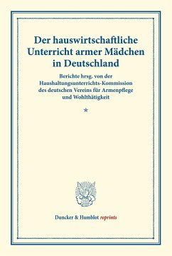 Der hauswirtschaftliche Unterricht armer Mädchen in Deutschland.