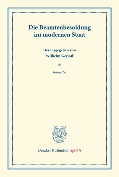 Die Beamtenbesoldung im modernen Staat.