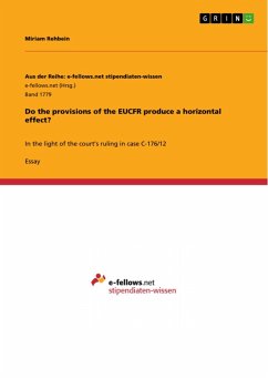 Do the provisions of the EUCFR produce a horizontal effect? (eBook, ePUB)