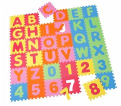 Knorrtoys 21004 - Puzzlematte Bodenpuzzle Spielmatte Spielteppich Schaumstoffmatte Alphabet und Zahlen 36 Matten, 86 Teile