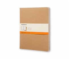 Moleskine Cahier, 3er Set, XXL, Liniert, packpapierbraun