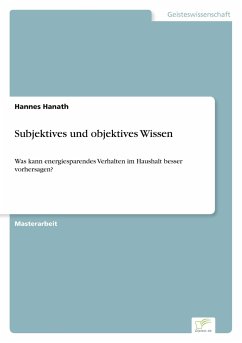 Subjektives und objektives Wissen - Hanath, Hannes