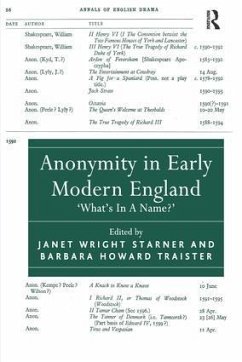 Anonymity in Early Modern England - Traister, Barbara Howard
