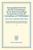Stenographischer Bericht über die Verhandlungen der 20. Jahresversammlung des deutschen Vereins für Armenpflege und Wohlthätigkeit am 20. und 21. September 1900 in Mainz.