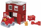 Green Toys 8601156 - Feuerwache, Feuerwehr-Wache mit Zubehör, 8-teilig