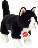 Teddy Hermann 91820 - Katze stehend, schwarz weiß, 20 cm