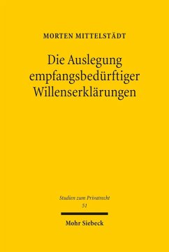 Die Auslegung empfangsbedürftiger Willenserklärungen (eBook, PDF) - Mittelstädt, Morten