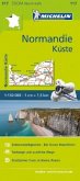 Michelin Karte Normandie Küste; Côte normande de Dieppe aux plages du débarquement